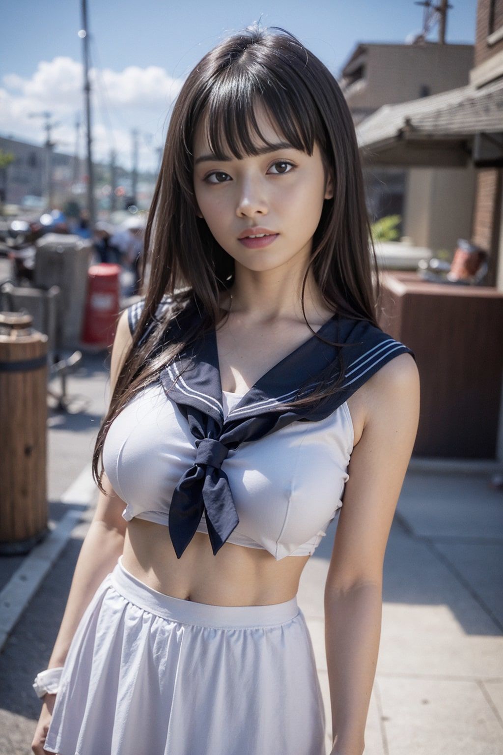 サンプル画像2:AI写真集 清楚白 SHIRO SEISO 制服(Premium Girls) [d_293030]