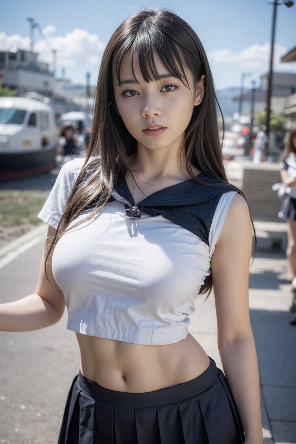 サンプル画像5:AI写真集 清楚白 SHIRO SEISO 制服(Premium Girls) [d_293030]