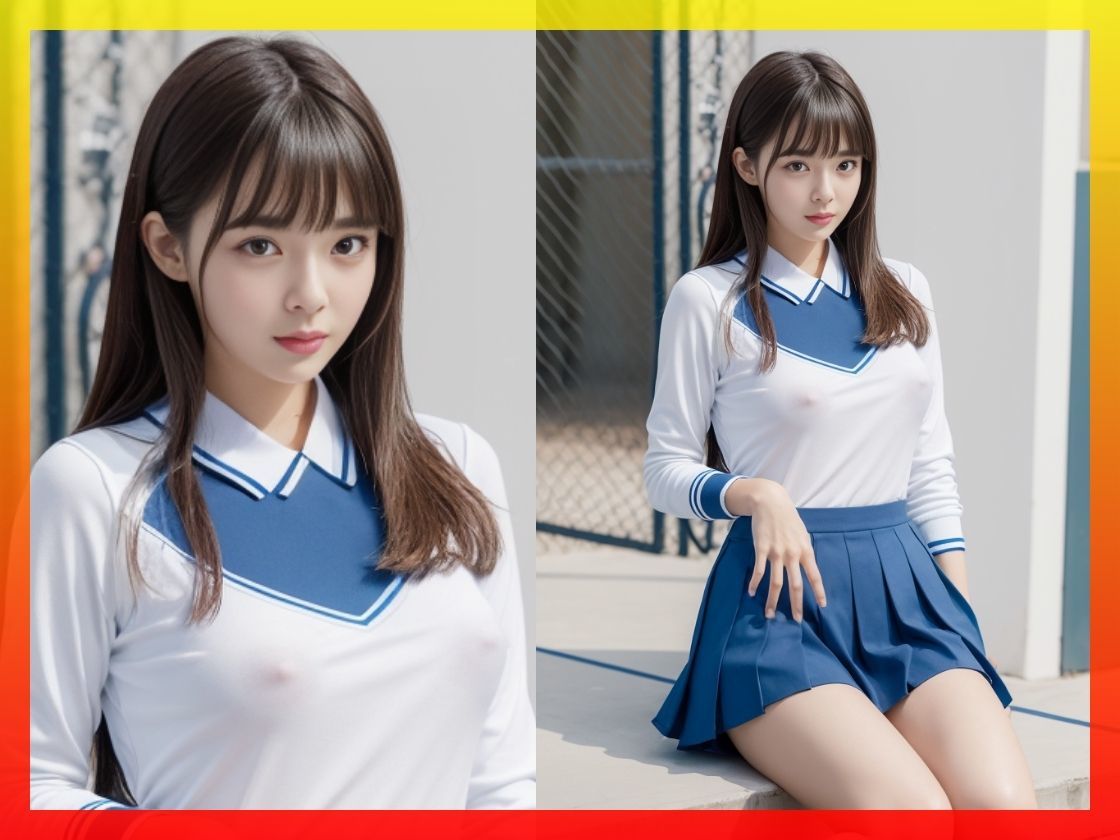 サンプル画像2:– 決して最後まで脱がない写真集 【テニスユニホーム編】 -(☆AIエロ画像クリエイター☆) [d_293119]