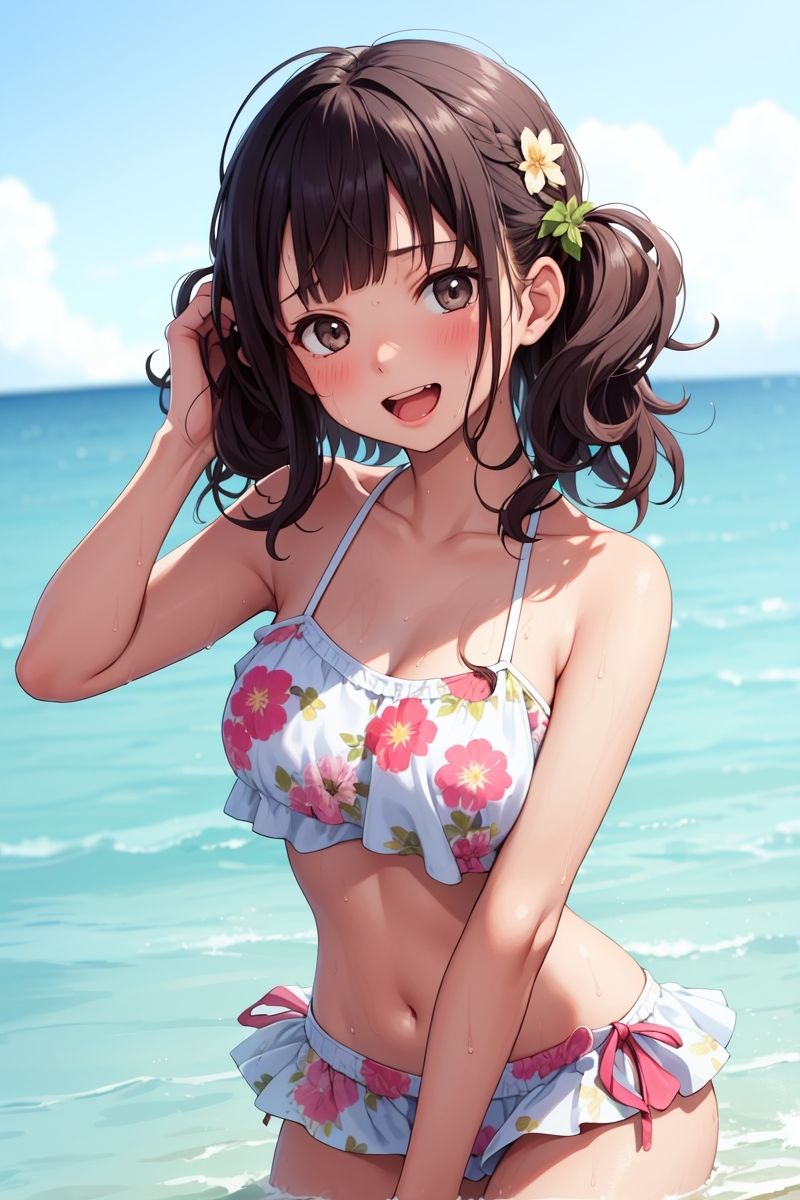 サンプル画像2:海辺の廃村少女達(混ぜ猫オーロラ) [d_293264]