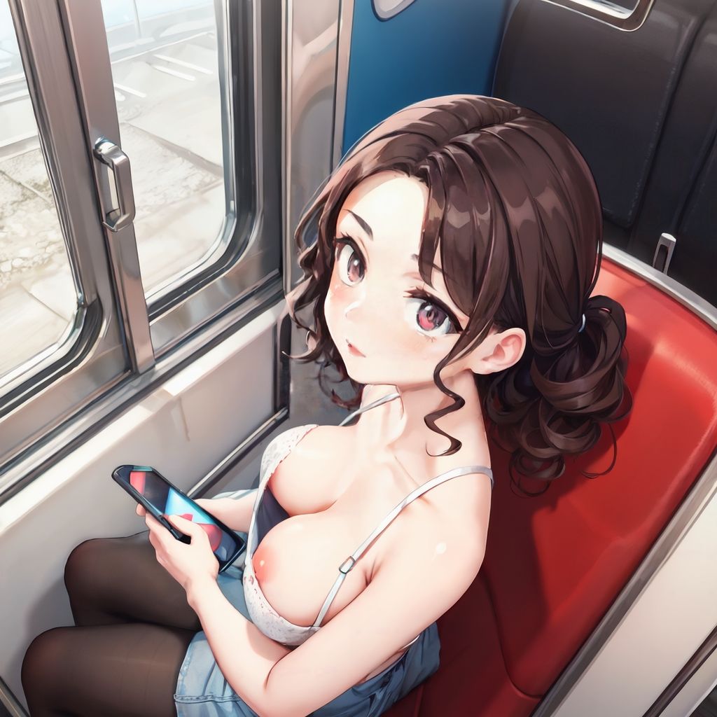 サンプル画像4:スマホに夢中(かわうそ団地) [d_293375]