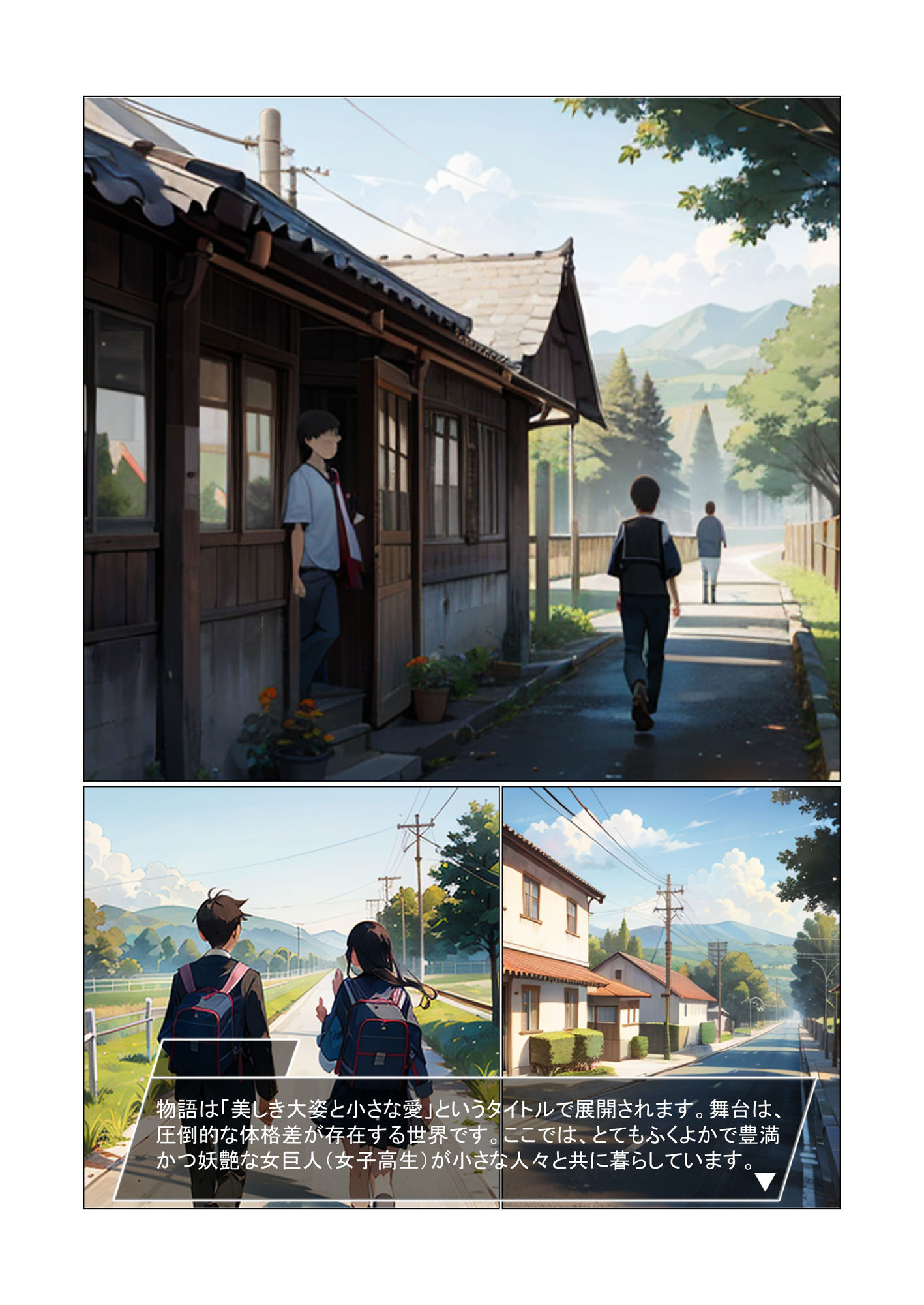 サンプル画像4:巨女JK麗華〜巨女JKちゃんと登校して下からパンツを見る話〜(ふけや) [d_293510]