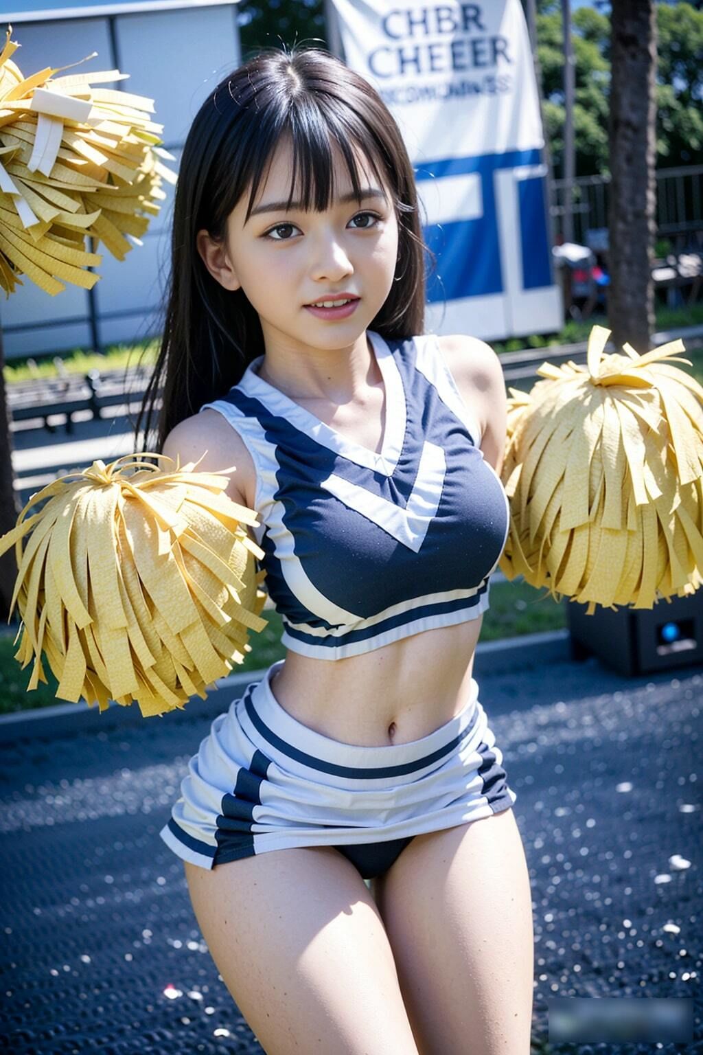 サンプル画像1:AI写真集 清楚白 SHIRO SEISO チアガール(Premium Girls) [d_293658]