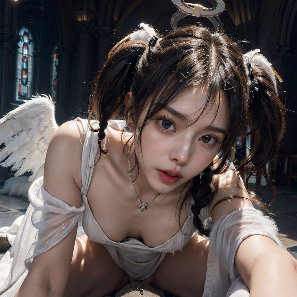 サンプル画像3:天使の聖水中出し騎乗位(AI美女図鑑) [d_293702]