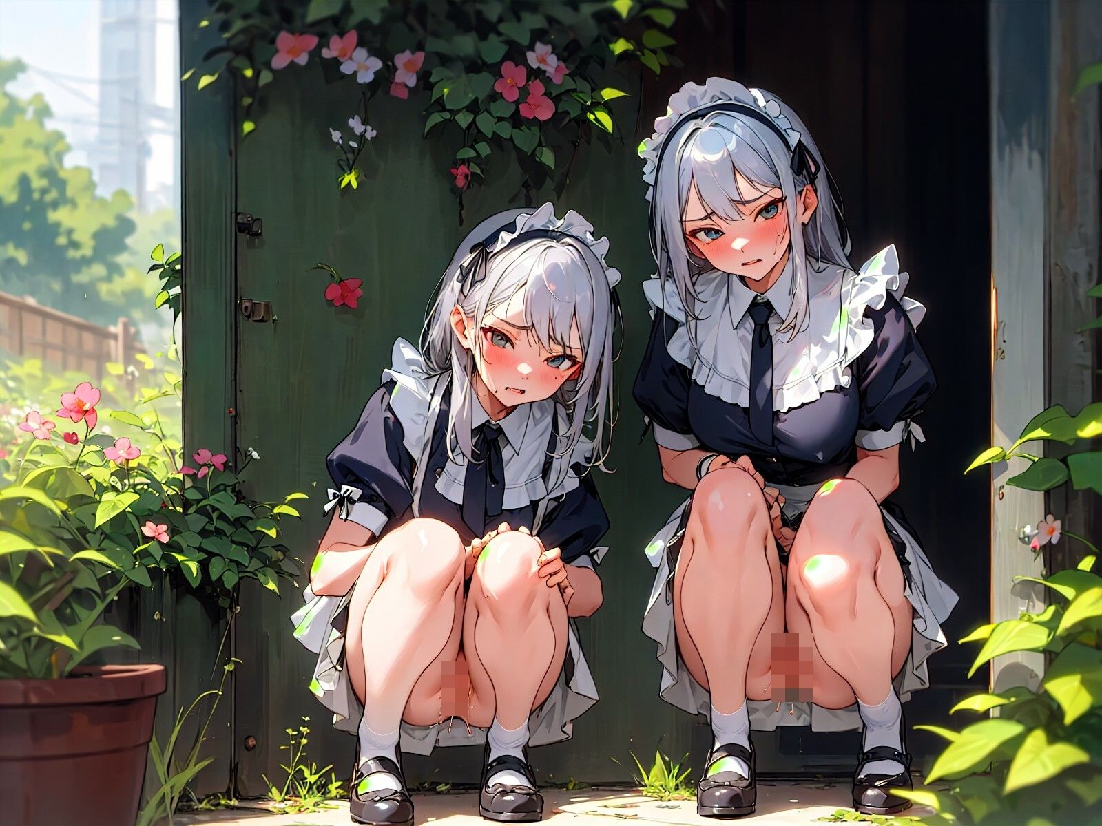 サンプル画像5:メイド母娘は頼めばなんでもやってくれる(ヤドリギ  AIイラスト) [d_293815]