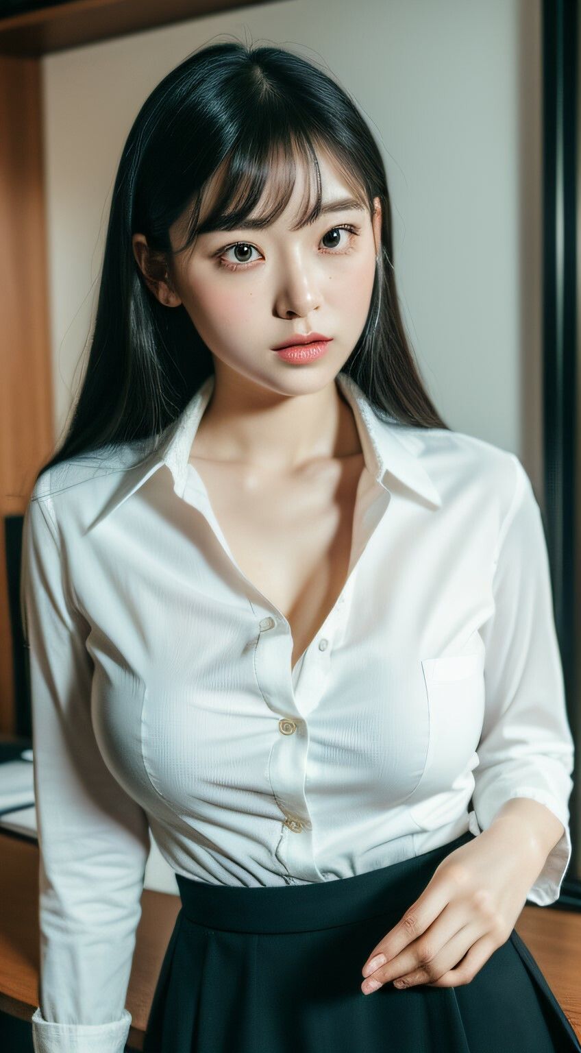 サンプル画像4:オフィス街の天使たち:はじけるワイシャツ＆ブラ【AI美女写真集】(AI美女KANA) [d_293855]