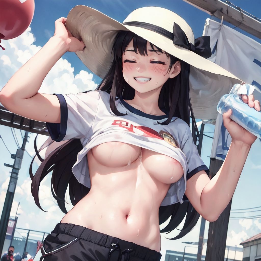 サンプル画像2:夏のPR活動(かわうそ団地) [d_293888]