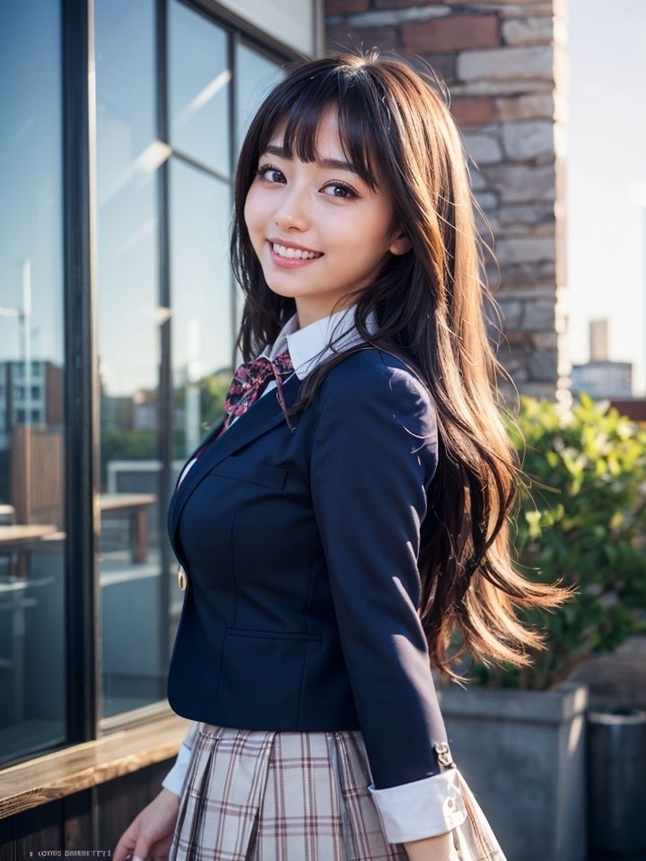 サンプル画像3:学生服の彼女(笑顔の彼女@SmileGirls) [d_293974]