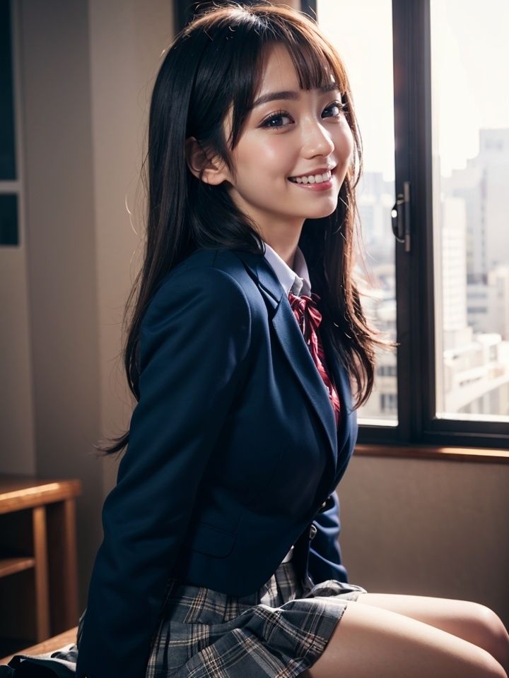 サンプル画像4:学生服の彼女(笑顔の彼女@SmileGirls) [d_293974]