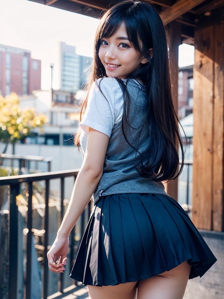 サンプル画像6:学生服の彼女(笑顔の彼女@SmileGirls) [d_293974]