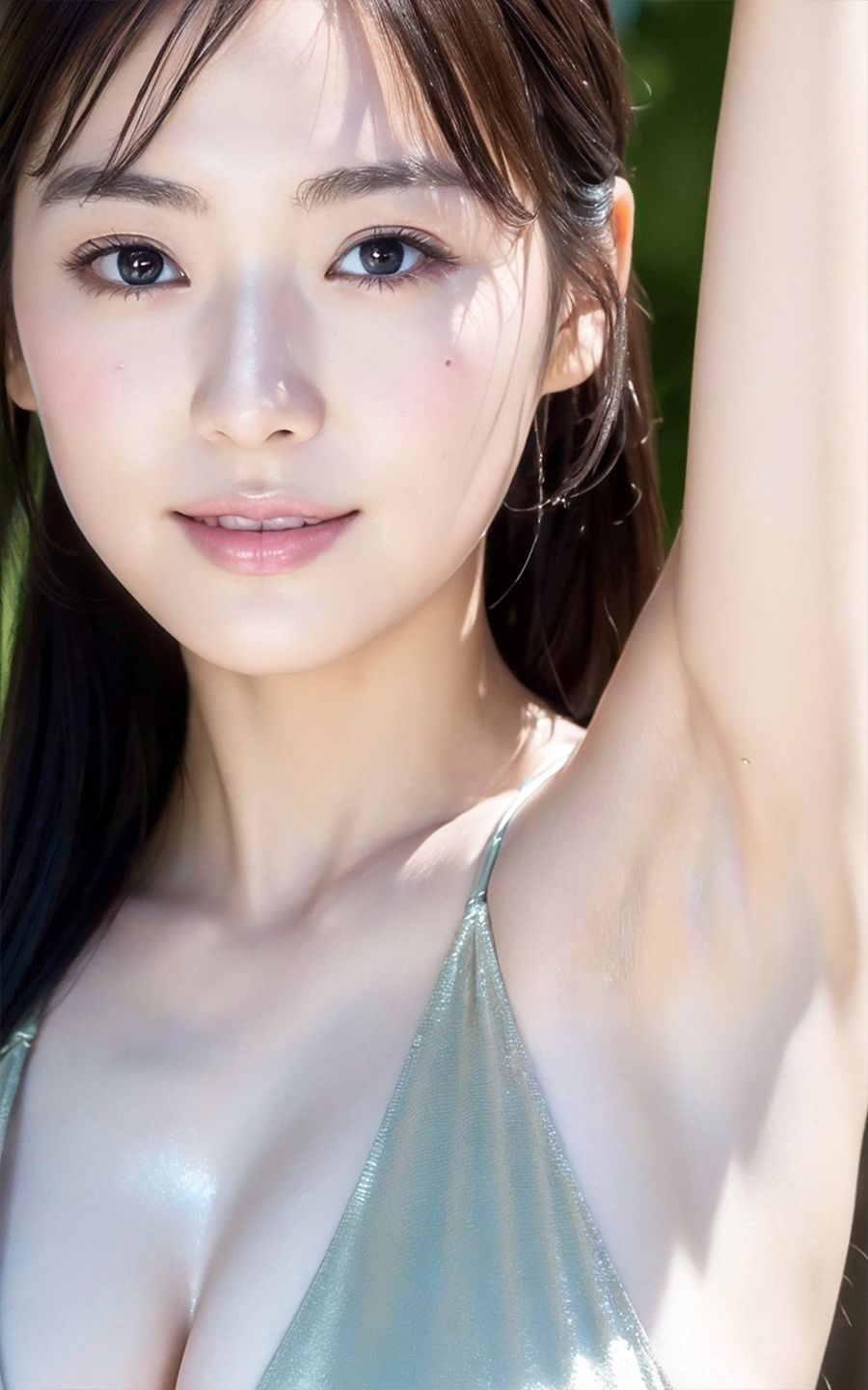 サンプル画像2:超高画質な美女・美少女の脇（ワキ）脱ぐよりエロい腋フェチ着エロ【AI美女グラビア写真集】(愛の女神) [d_294006]