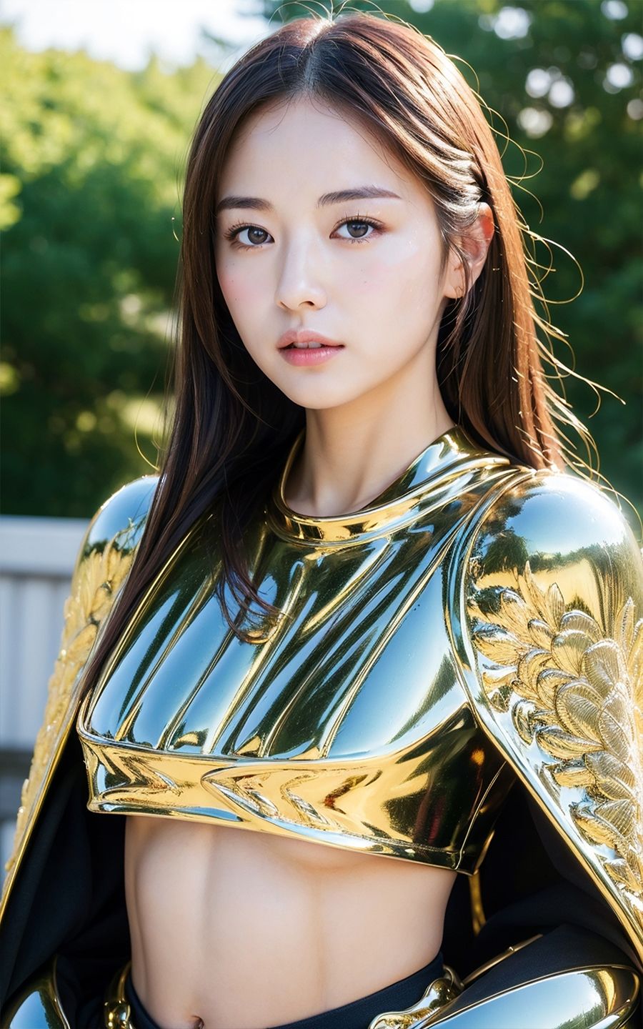 サンプル画像1:超高画質！鎧と美女の着エロス・甲冑コスプレ美女ナイト【AIグラビア写真集】(愛の女神) [d_294028]