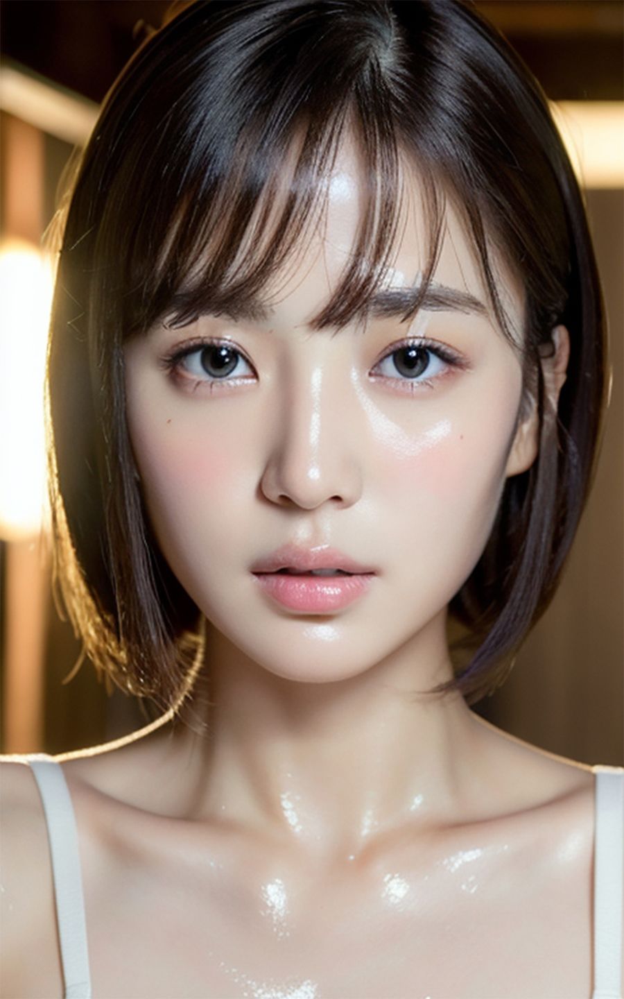 サンプル画像2:思わずぶっかけたくなる超高画質な顔ヌキ専用ツルテカ発光美肌【AI美女グラビア写真集】(愛の女神) [d_294041]