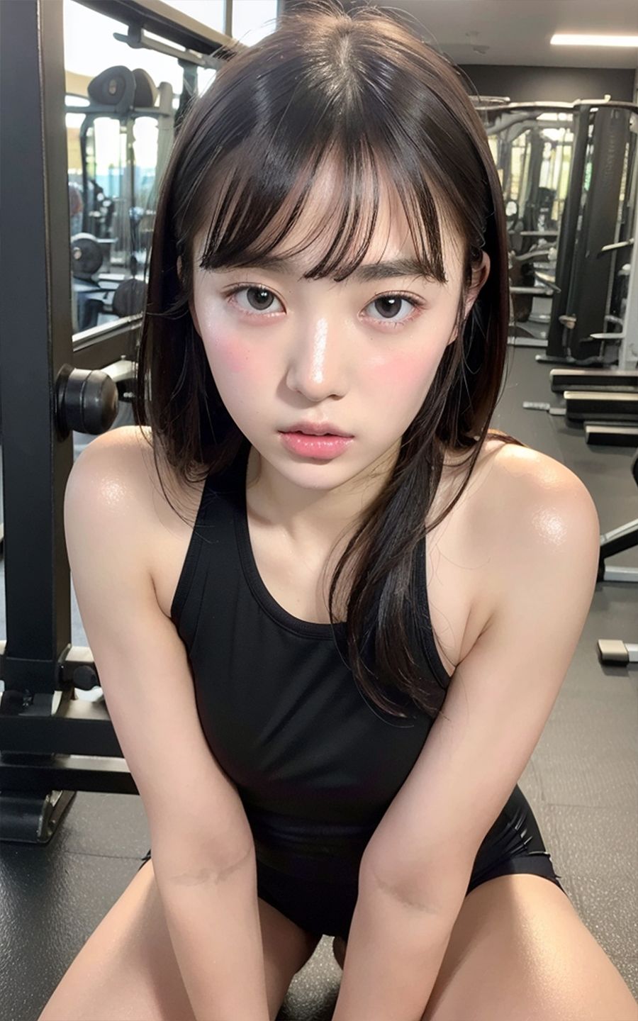 サンプル画像2:超高画質！ジムにいる着エロ美女をずっと見てたらひどく睨まれた【AIグラビア写真集】(愛の女神) [d_294047]