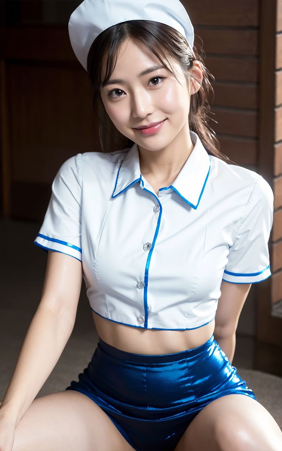 サンプル画像6:超高画質なコスプレ着エロ！テニス部員・ナース・メイド【AI美女・美少女グラビア写真集】(愛の女神) [d_294054]