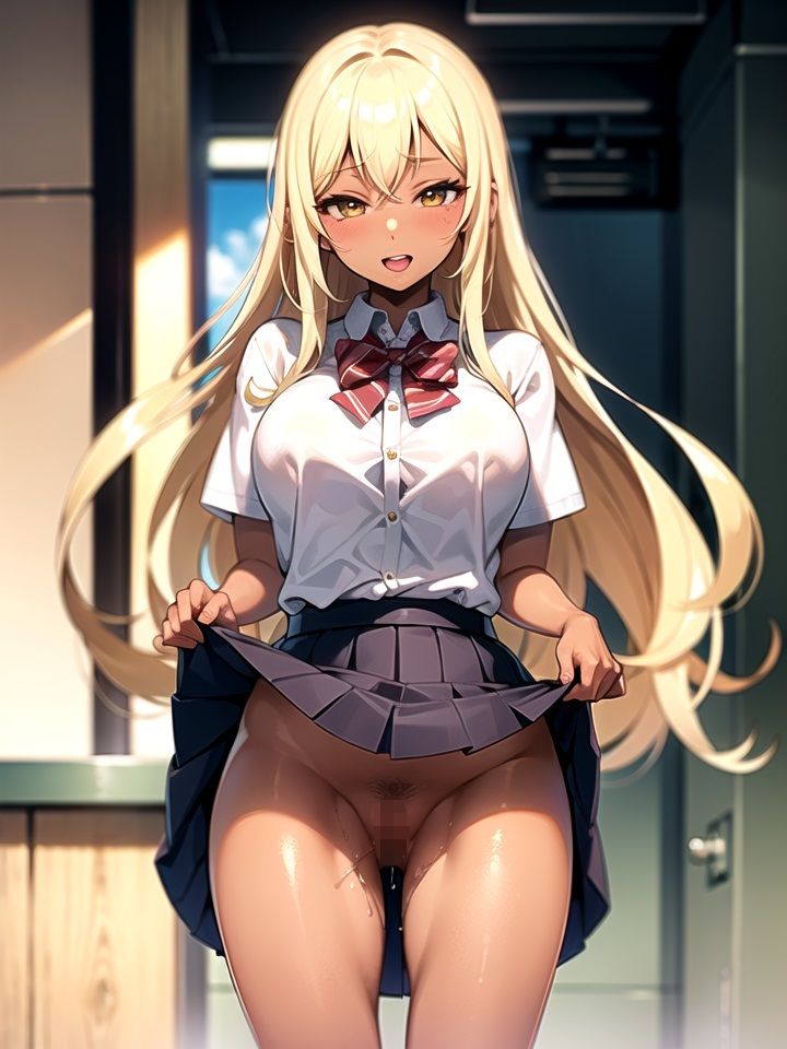 サンプル画像2:【金髪ギャルビッチ】制服たくし上げ少女 Part2(くらなま企画) [d_294196]