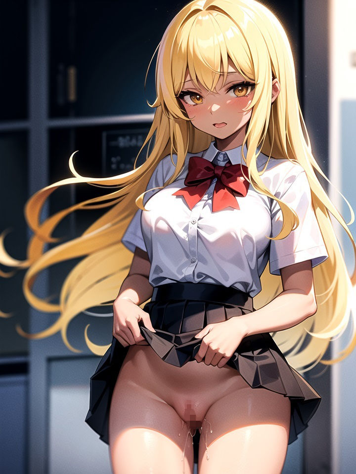 サンプル画像4:【金髪ギャルビッチ】制服たくし上げ少女 Part2(くらなま企画) [d_294196]