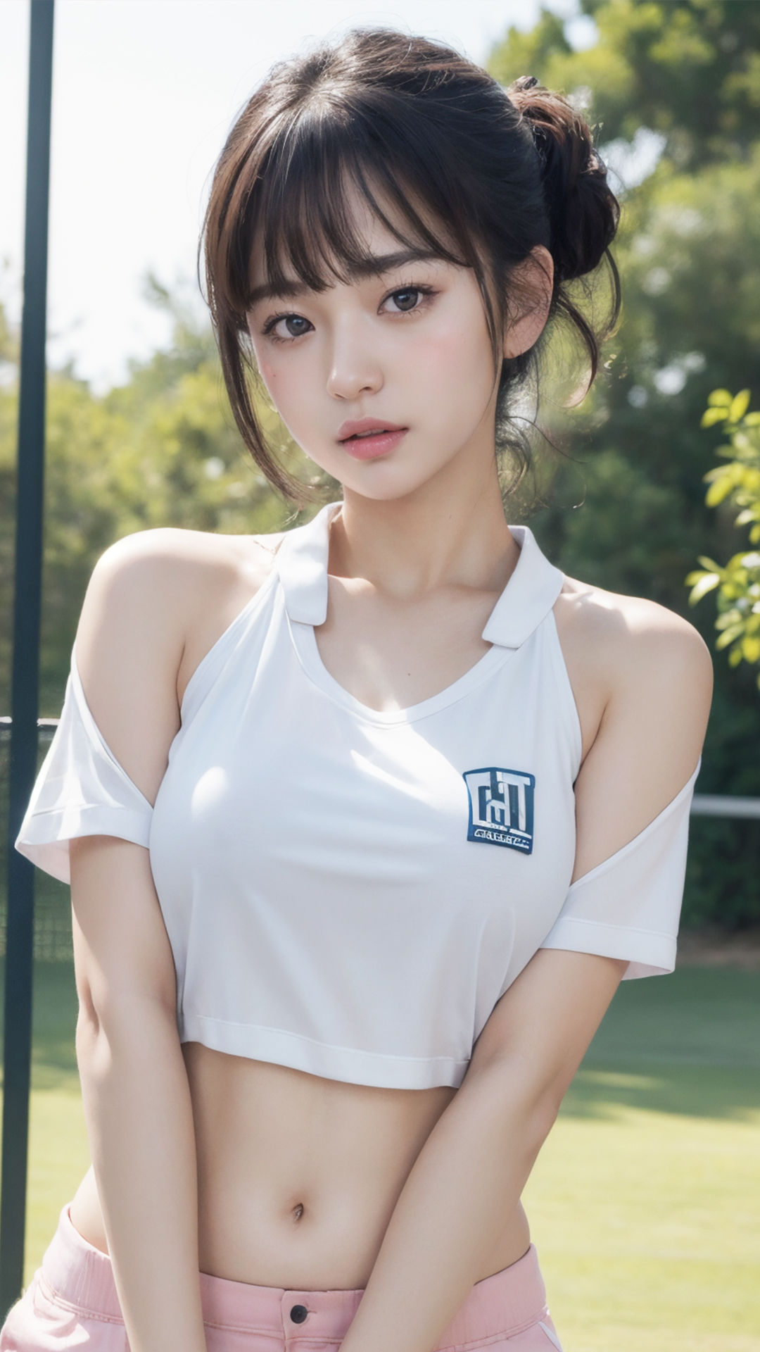 サンプル画像2:超高画質！ソフトコアなテニス部の彼女（トップレスコスプレ）AI美女・美少女グラビア写真集(愛の女神) [d_294297]