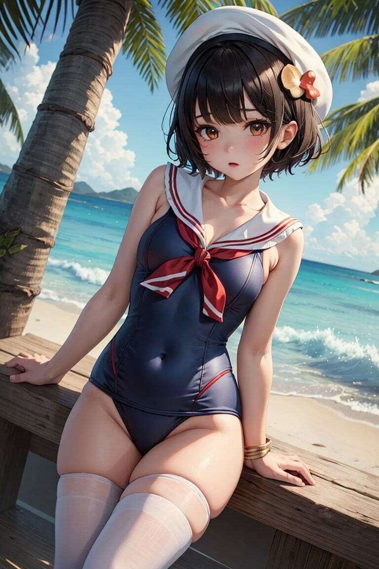 サンプル画像3:セーラー水着少女サンシャイン(ミリ子) [d_294460]