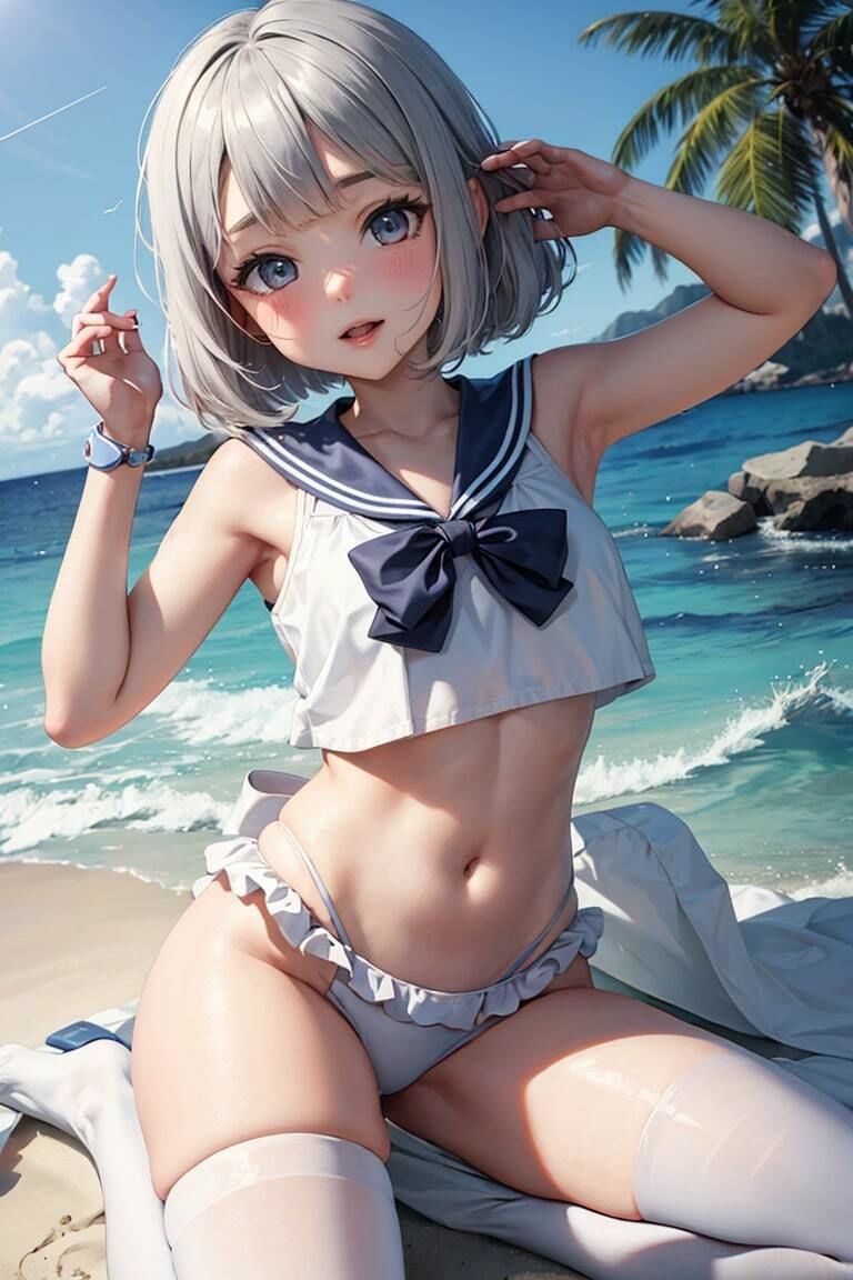 サンプル画像4:セーラー水着少女サンシャイン(ミリ子) [d_294460]