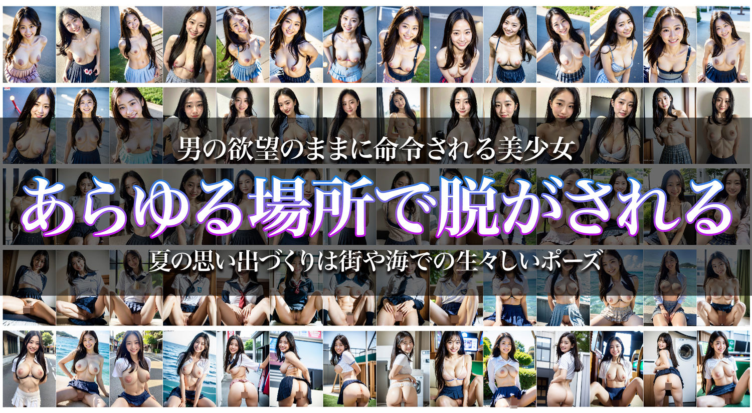 サンプル画像1:美少女JK 露出三昧 えっちな思い出づくり ドS彼氏に命令されて…(AI専門収集家) [d_294553]