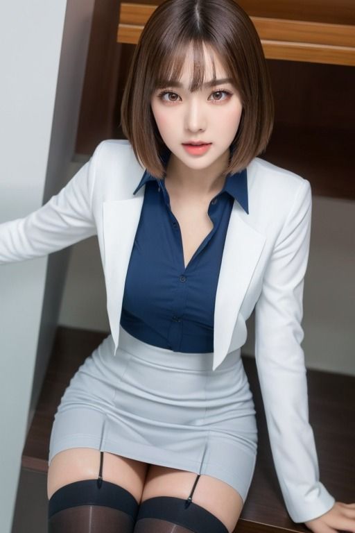 サンプル画像5:同僚の「絶対領域」が気になる AIグラビア写真集(みつきちゃん) [d_294746]