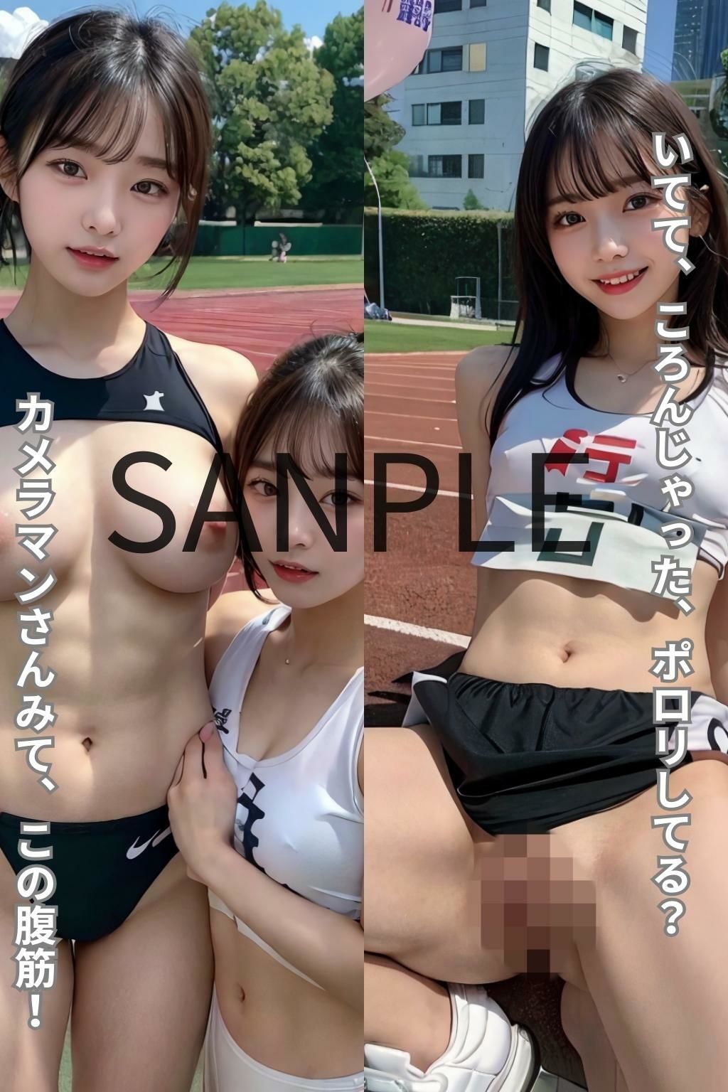 サンプル画像4:青春最後の陸上選手権集出ポロリ集(AI美人大図鑑) [d_294944]