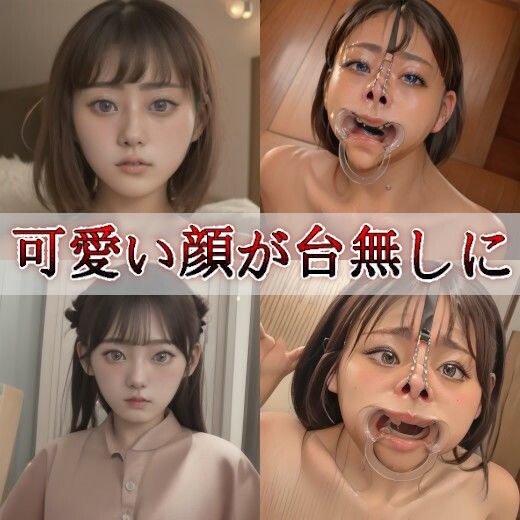 サンプル画像1:可愛い女の子の顔面崩壊ビフォーアフター〜鼻フック＆アングルワイダー編〜(aireformmer) [d_295140]