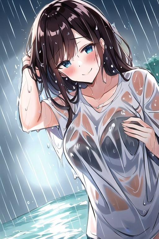 サンプル画像1:濡れフェチ びしょ濡れになった彼女たち(催●スマホの淫魔) [d_295187]