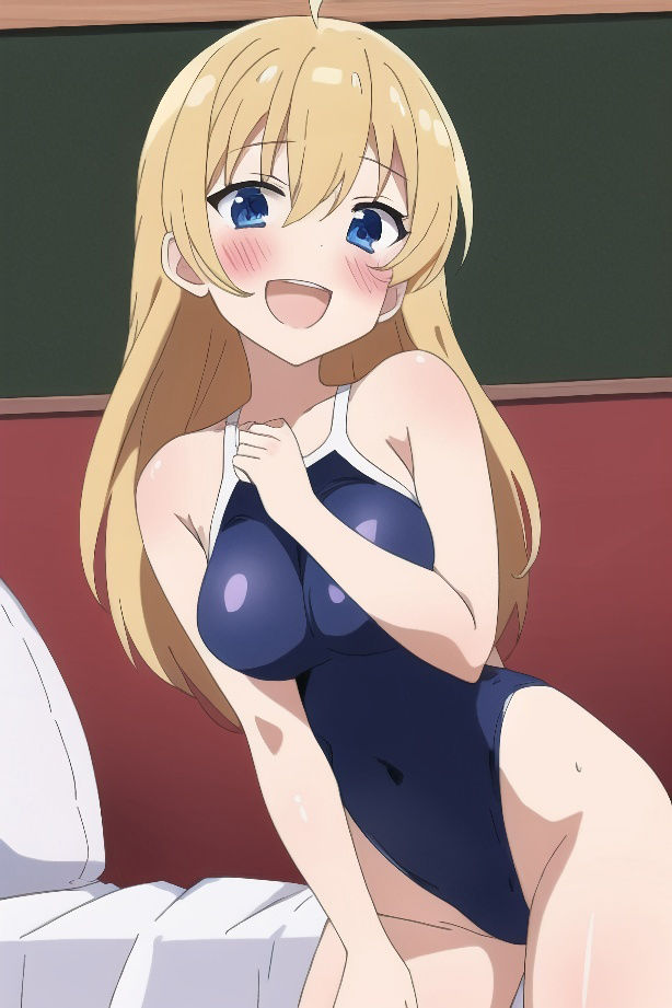 サンプル画像2:なんで俺の部屋にスク水女子が！？-アニメ風AIイラスト集-(あいあいキュン太) [d_295252]