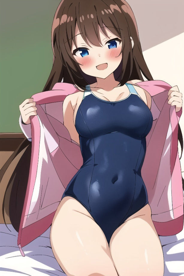 サンプル画像3:なんで俺の部屋にスク水女子が！？-アニメ風AIイラスト集-(あいあいキュン太) [d_295252]