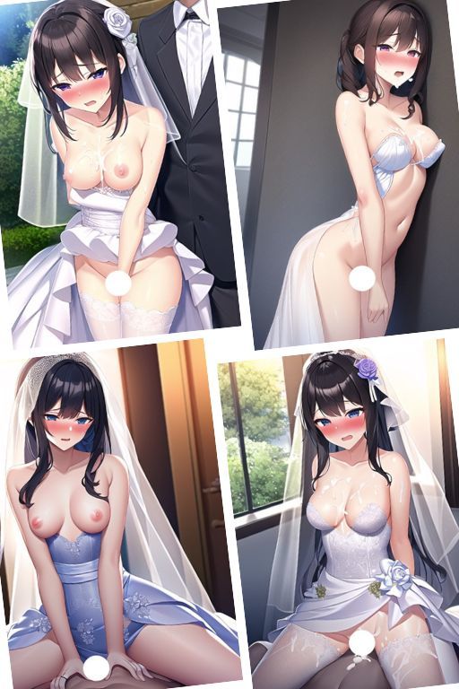 結婚式当日の美人新婦にぶっかけ中出しNTRイラスト集 （ウェディングドレス・花嫁・人妻・新婚・新妻・処女・ブライダル）のサンプル画像 6