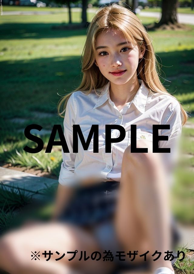 サンプル画像1:公園で休憩している金髪女子校生のパンチラ(彩風  咲) [d_295575]