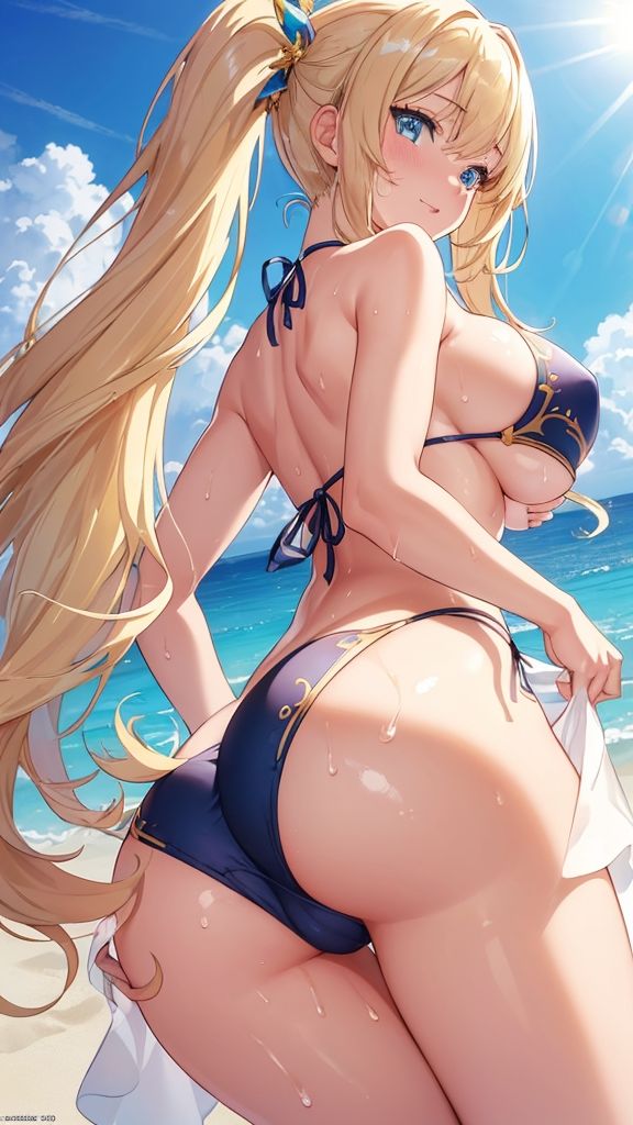 サンプル画像4:美少女 金髪ツインテ水着(ソノトキロク) [d_295634]