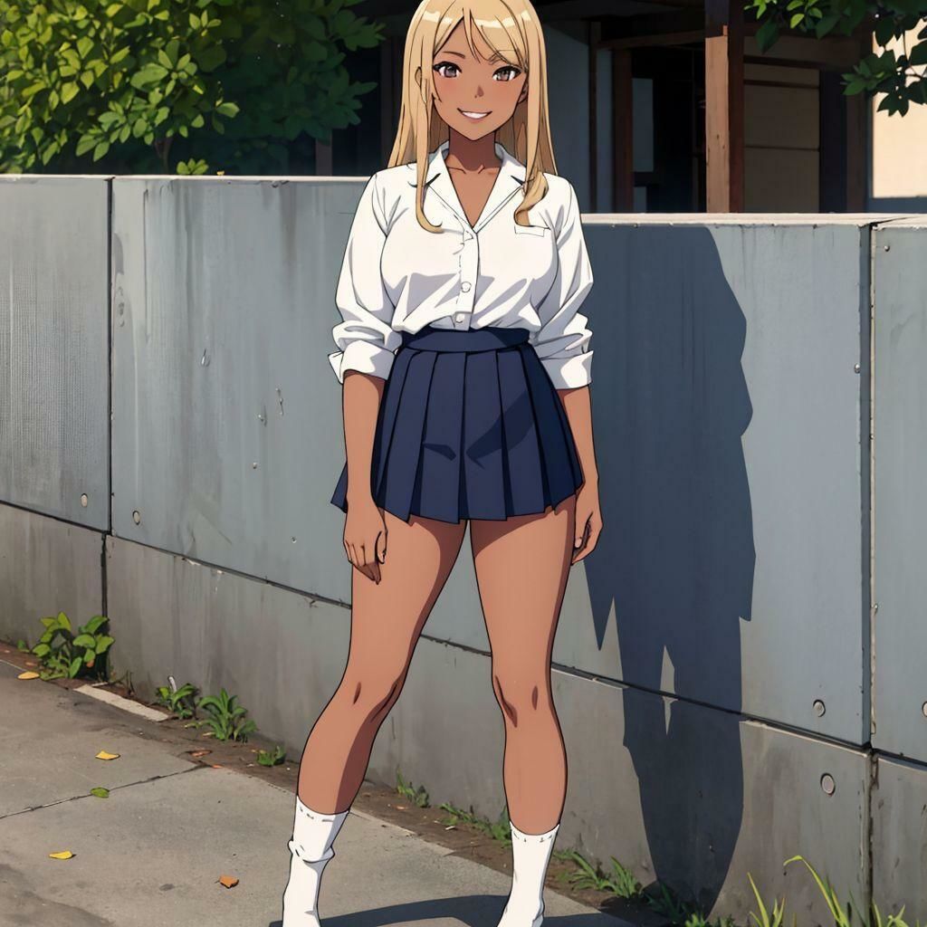 サンプル画像1:生イキな金髪黒ギャルJKからの逆ナン〜Hで再教育(ロリポップ) [d_295658]