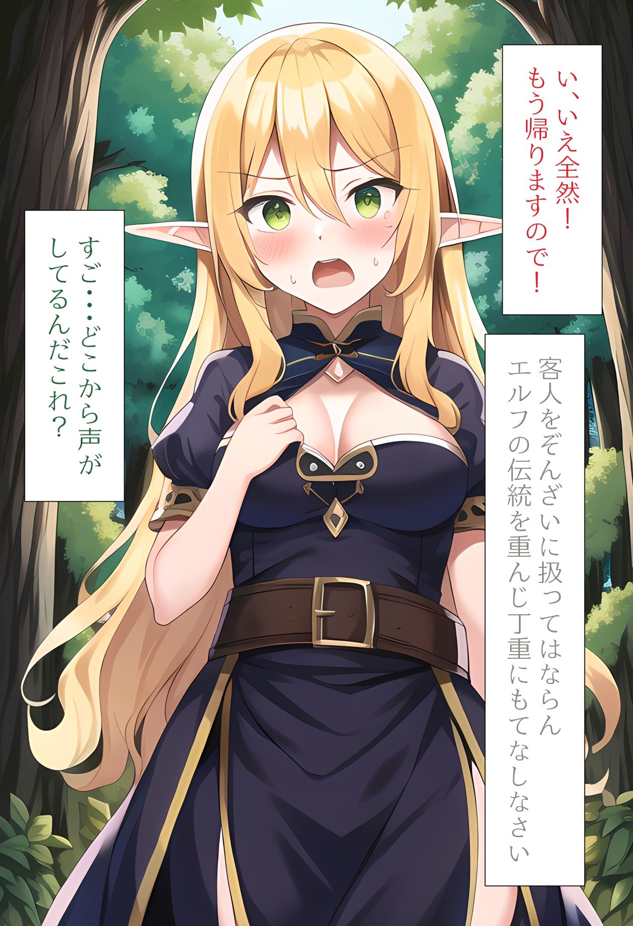 サンプル画像3:［AI生成イラストCG集］同級生エルフの村に伝わる古い風習の話CG集(しそ) [d_295685]