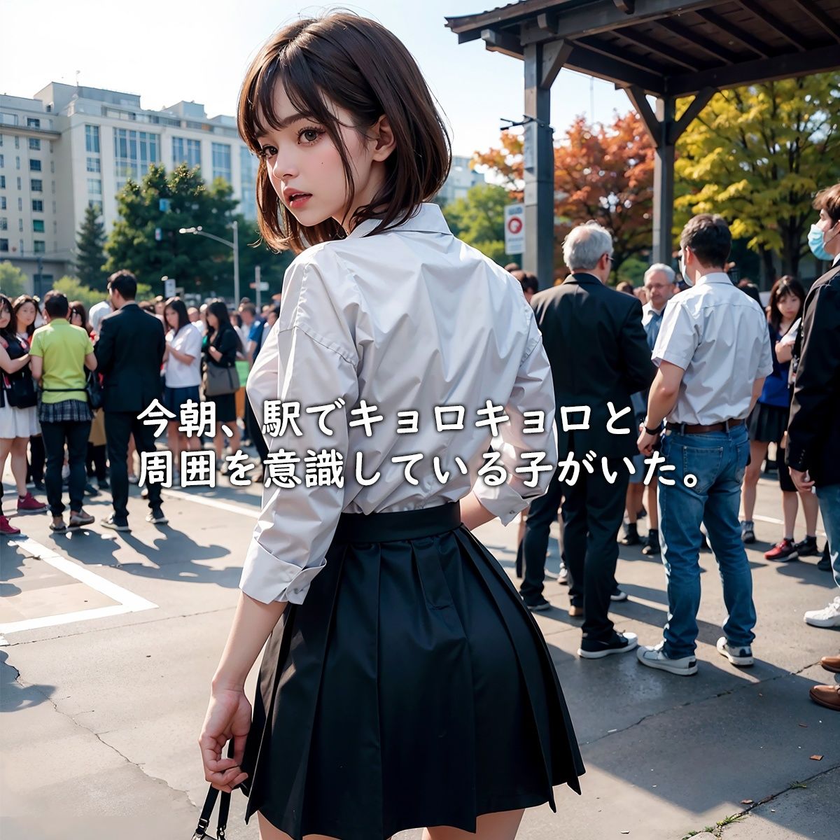 サンプル画像1:プラットホームに座っていたあの子はノーパンだった(LO.RA) [d_295737]