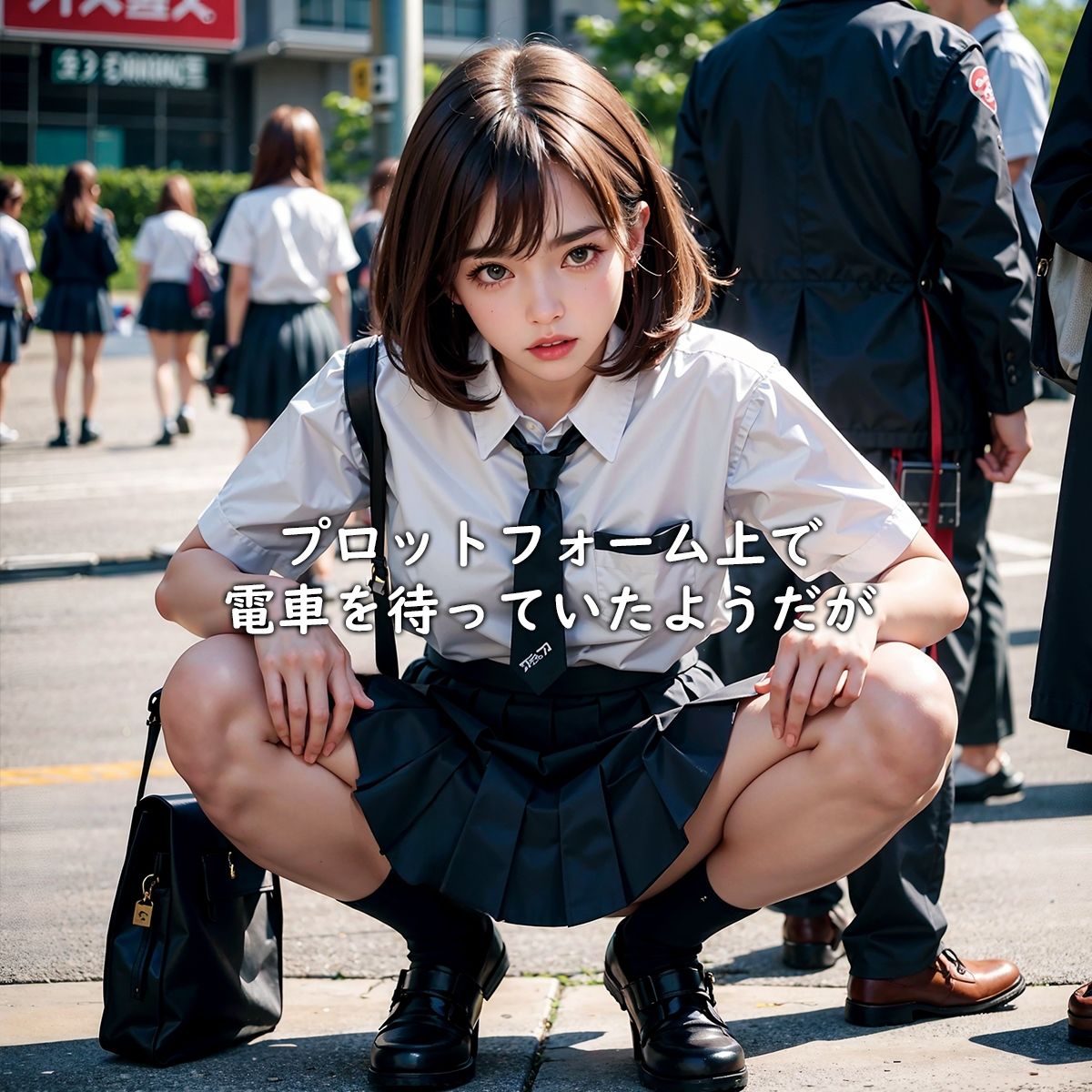 サンプル画像2:プラットホームに座っていたあの子はノーパンだった(LO.RA) [d_295737]