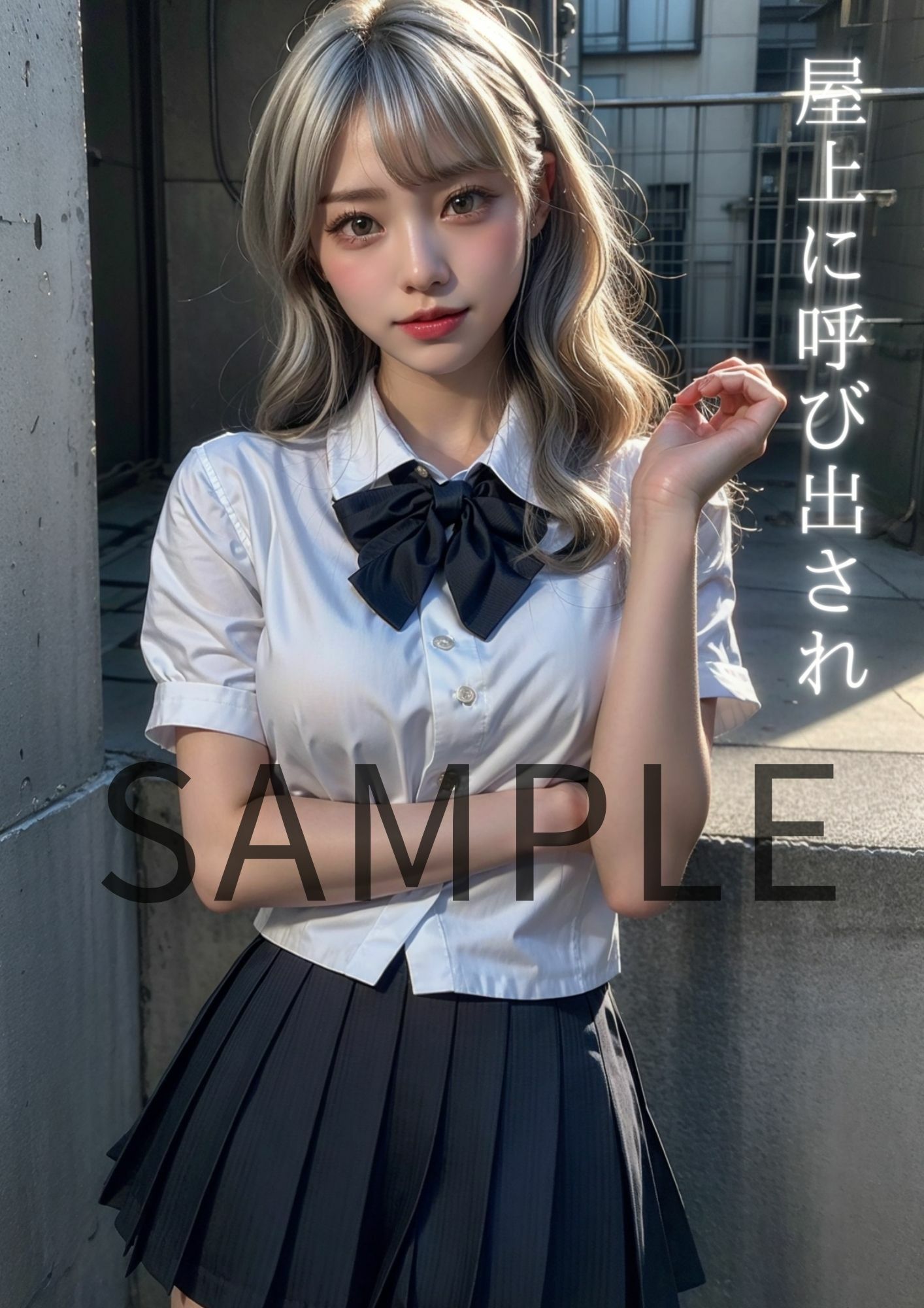 サンプル画像1:現役J〇に屋上に呼び出されたが、僕のデカちん〇を見てわからせ種付け(AI CREAM) [d_295770]