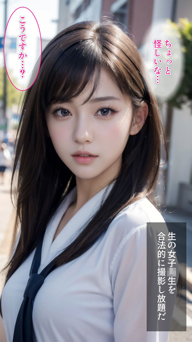 サンプル画像2:セリフ付着エロ・JKを騙して撮影会！(愛の女神) [d_295797]