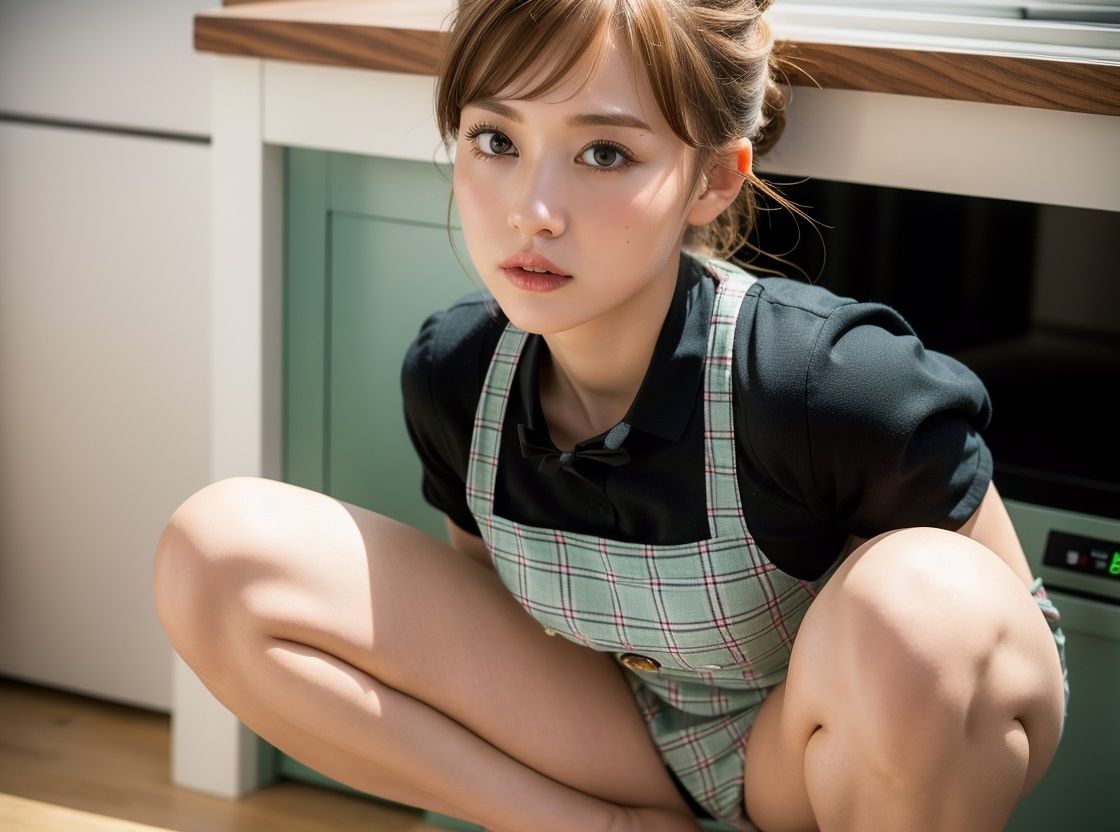 サンプル画像6:裸エプロンをしながら料理・掃除をしてくれる出張家事代行サービス！巨乳の可愛い凄テク家政婦さん(あんずとすもも) [d_296110]