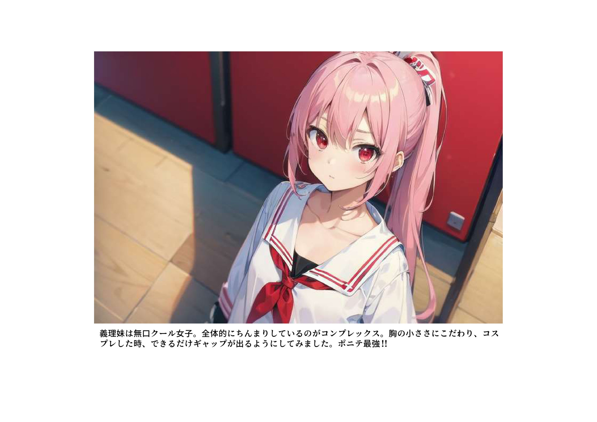 サンプル画像3:裏萌〜クール（ド貧乳）な義理妹にアニコスで×××してもらった。〜(くまとねこ屋) [d_296126]