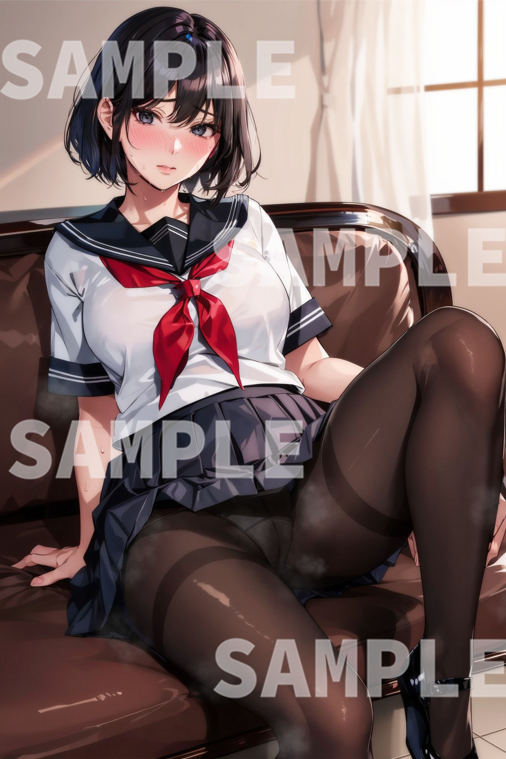 サンプル画像1:恥ずかしがる人妻にJKコスプレさせてみた件(illuaスタジオ) [d_296163]