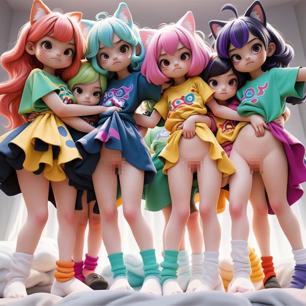 サンプル画像4:カラフル裸Tシャツ(pp：p) [d_296202]