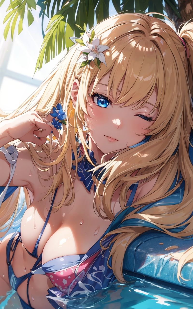 サンプル画像5:美少女 金髪ツインテ水着2(ソノトキロク) [d_296210]