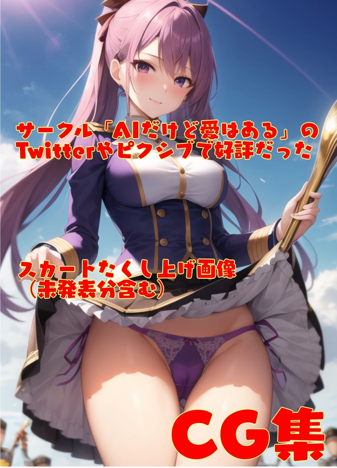 サンプル画像2:スカートたくし上げパンツ集(AIでも愛はある) [d_296244]