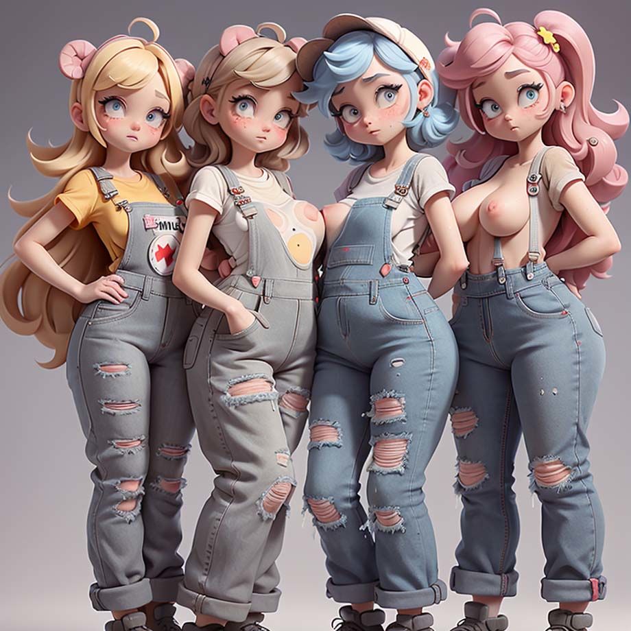 サンプル画像3:むちむち穴あきオーバーオール(pp：p) [d_296255]