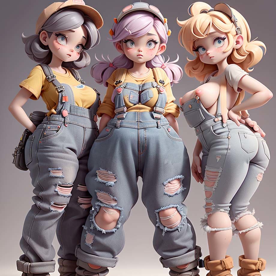 サンプル画像6:むちむち穴あきオーバーオール(pp：p) [d_296255]