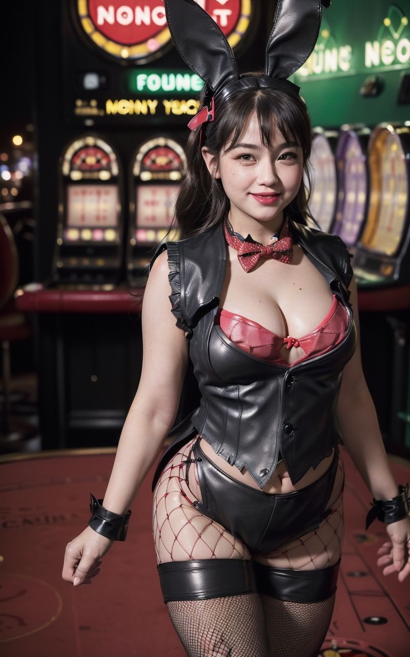 サンプル画像3:むっちり-カジノで出会ったバニーガールっ娘-(空想AI美女本舗) [d_296313]