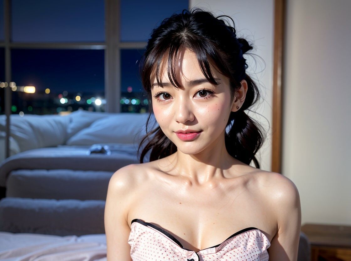 サンプル画像3:パジャマ姿の彼女【初めてのお泊り】(妄想カメラマン) [d_296322]